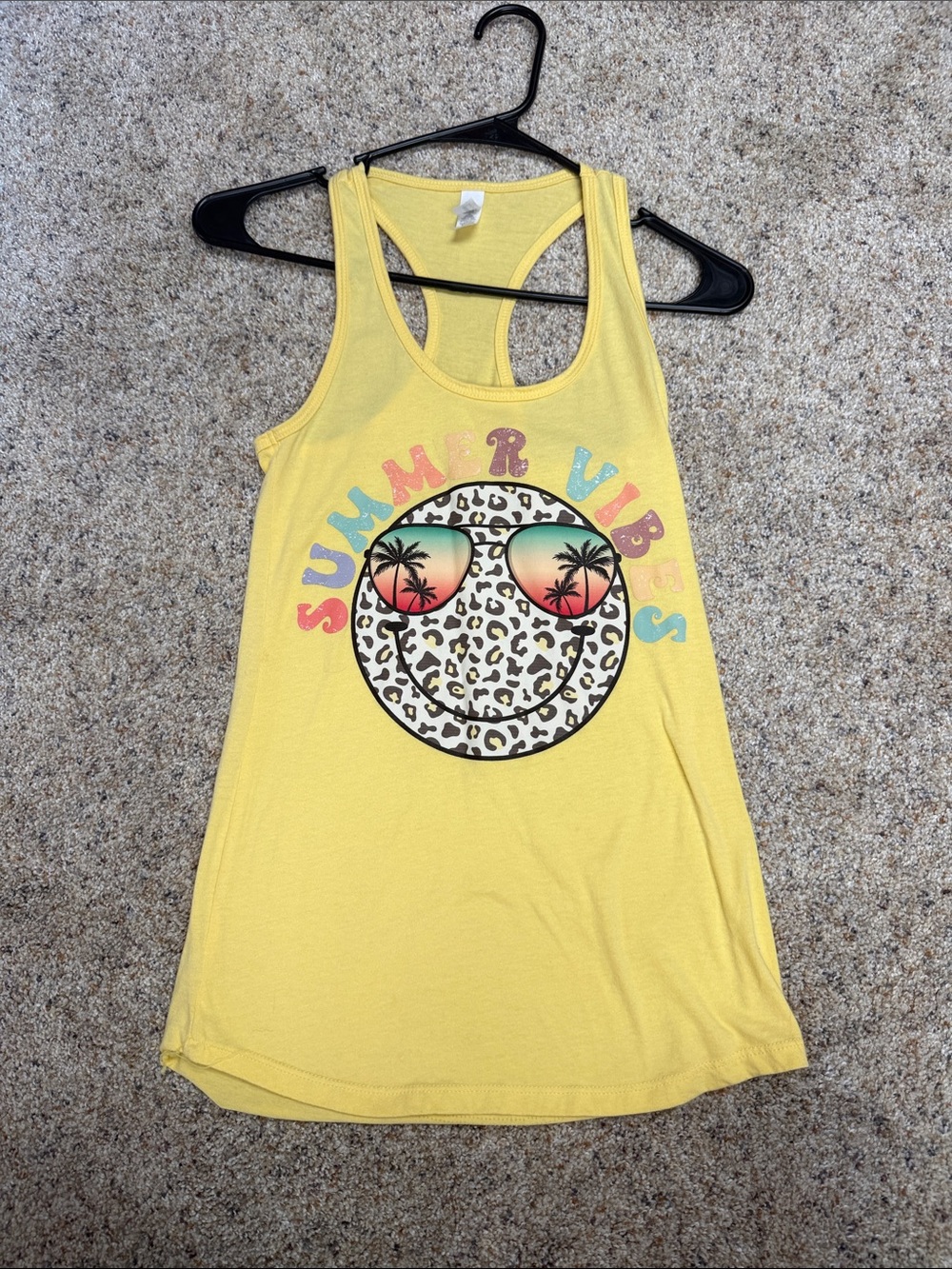 Yellow 'Summer Vibes' Racerback Tank Top